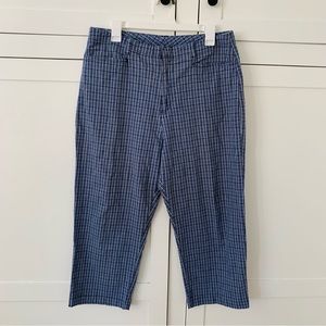Cherokee Blue Plaid Crop Straight Pants Size Large